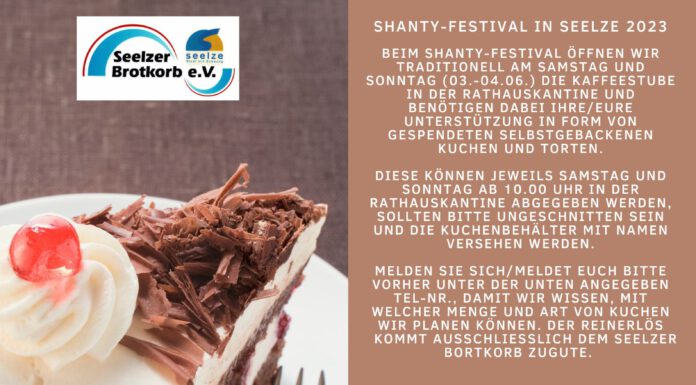Seelzer Brotkorb bittet um Kuchenspenden für Shanty-Festival-Wochenende vom 03.06. bis 04.06.2023