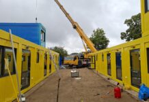 Die neue Gemeinschaftsunterkunft für Schutzsuchende an der Almhorster Straße wird bis Ende August fertiggestellt