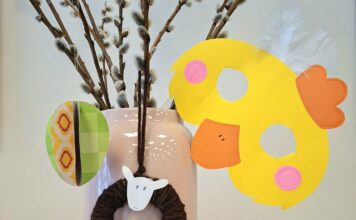Osterdekorationen basteln: Stadtbibliothek lädt Kinder ein. Kreatives Gestalten mit Schafen, Küken und bunten Ostereiern