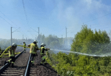 Zwei Feuer an einer Bahnlinie: Böschungsbrände an Bahnstrecke beschäftigten Seelzer Feuerwehren, Bundespolizei und Bahn