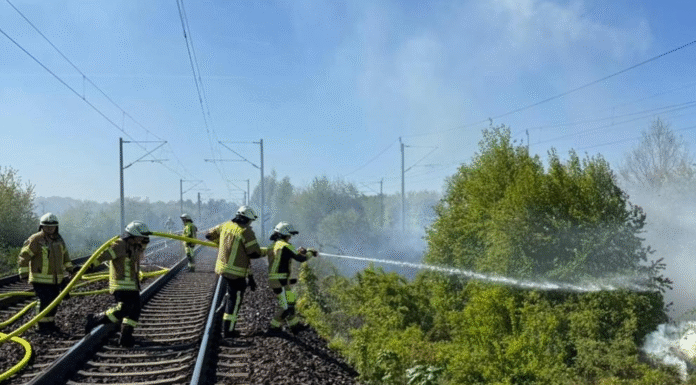 Böschungsbrände an Bahnstrecke legen Zugverkehr lahm Zwei Feuer an einer Bahnlinie: Böschungsbrände an Bahnstrecke beschäftigten Seelzer Feuerwehren, Bundespolizei und Bahn