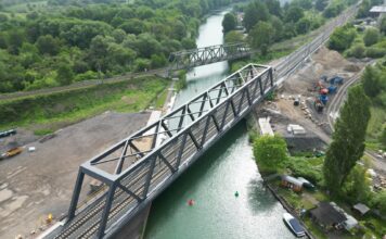 Brückenerneuerung bei Letter – Sperrung bis Ende September Bei Letter bleibt die Sperrung bis Ende September, weil die Deutsche Bahn die Eisenbahnbrücke am Stichkanal weiter erneuert